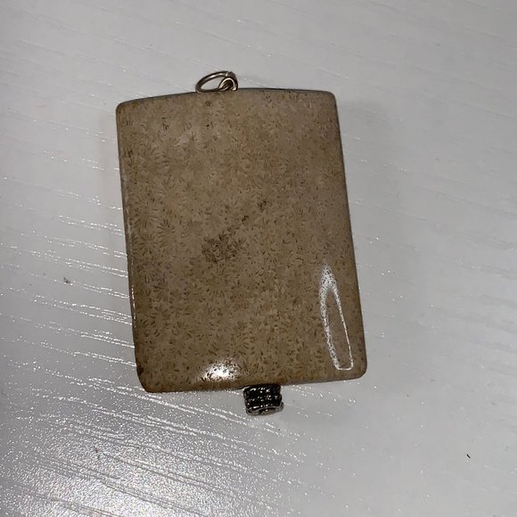 Fossilized Coral Rectangular Pendant - Picture 6 of 10